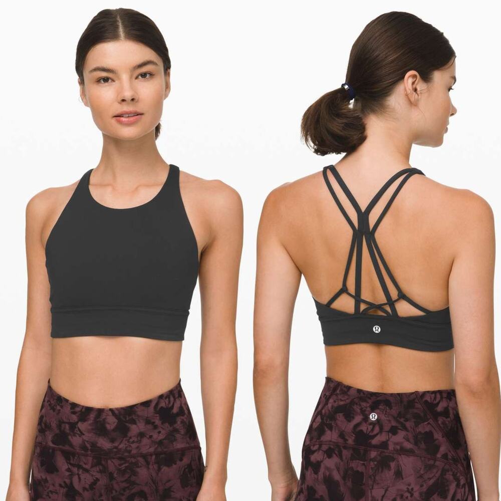 Lululemon Ride & And Reflect Sports Bra Unpadded Strappy Black Strappy Size 8